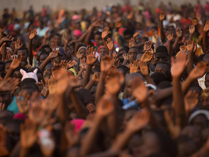Crowd of People with Their Hands Raised 1 Crowd of People with their Hands Raised 1